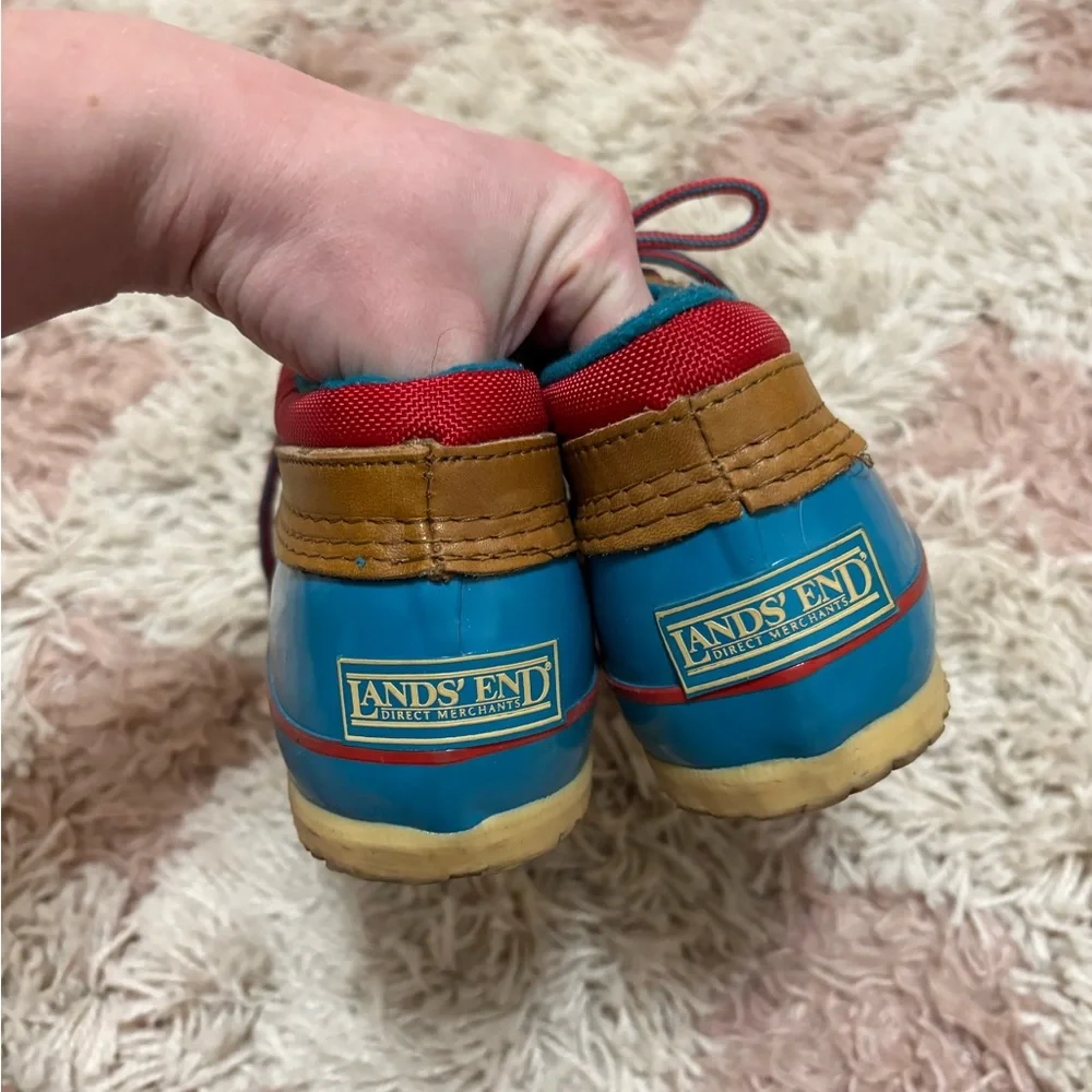 Lands' End Vintage Teal and Brown Ankle Boots - Picture 3 of 4